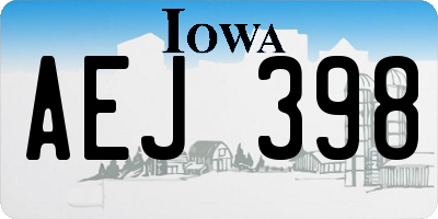 IA license plate AEJ398