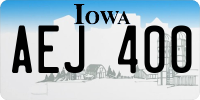IA license plate AEJ400
