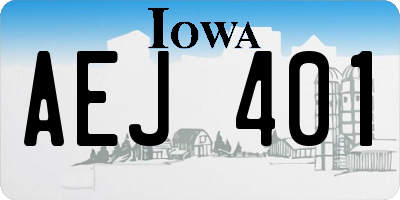 IA license plate AEJ401