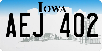 IA license plate AEJ402