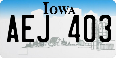 IA license plate AEJ403