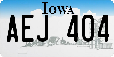 IA license plate AEJ404