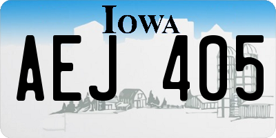 IA license plate AEJ405