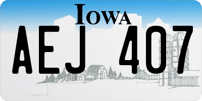 IA license plate AEJ407