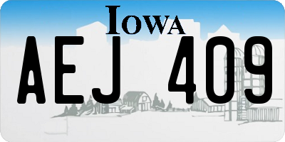 IA license plate AEJ409