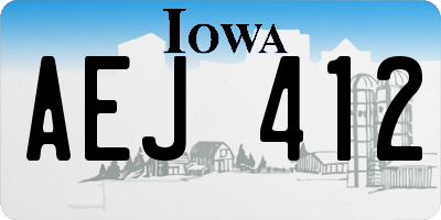 IA license plate AEJ412