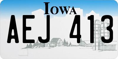 IA license plate AEJ413