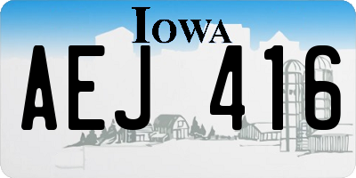 IA license plate AEJ416