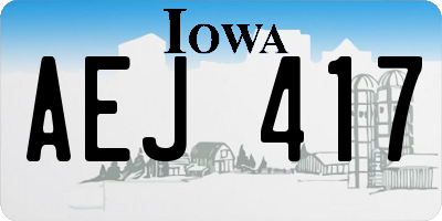 IA license plate AEJ417