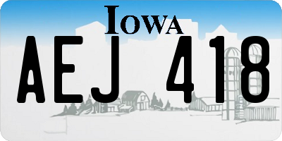 IA license plate AEJ418