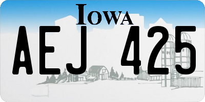 IA license plate AEJ425