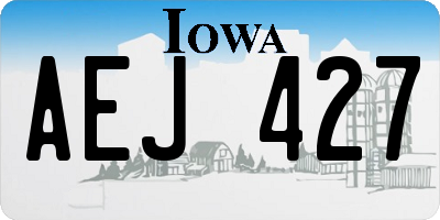IA license plate AEJ427