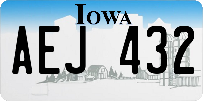 IA license plate AEJ432