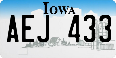 IA license plate AEJ433