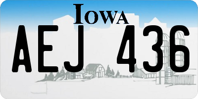 IA license plate AEJ436
