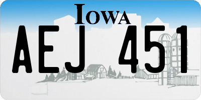 IA license plate AEJ451