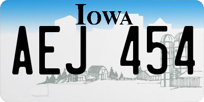 IA license plate AEJ454