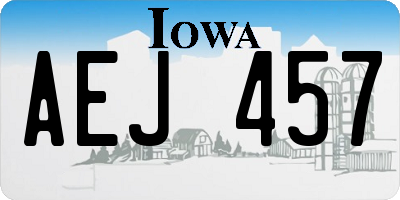 IA license plate AEJ457