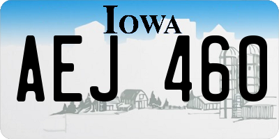 IA license plate AEJ460