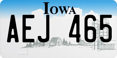 IA license plate AEJ465