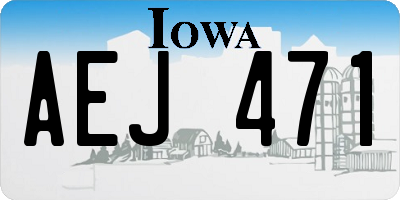 IA license plate AEJ471