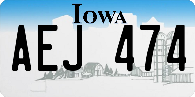 IA license plate AEJ474