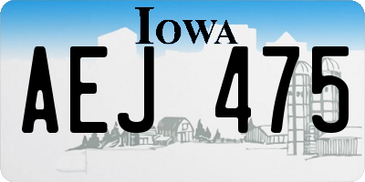 IA license plate AEJ475