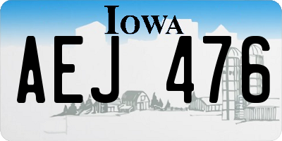 IA license plate AEJ476