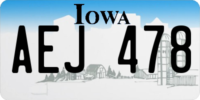 IA license plate AEJ478