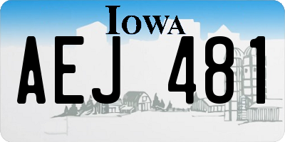IA license plate AEJ481