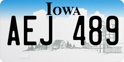 IA license plate AEJ489