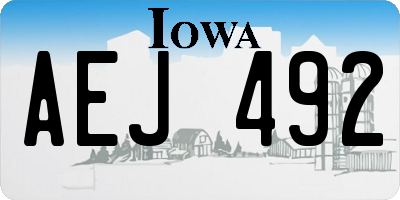 IA license plate AEJ492