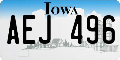 IA license plate AEJ496