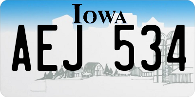 IA license plate AEJ534