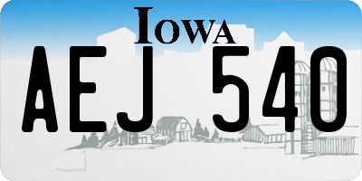 IA license plate AEJ540