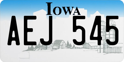 IA license plate AEJ545