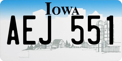 IA license plate AEJ551