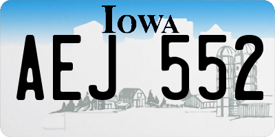 IA license plate AEJ552