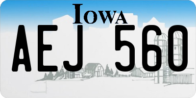 IA license plate AEJ560