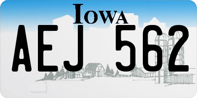 IA license plate AEJ562
