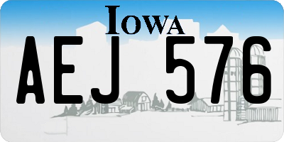 IA license plate AEJ576