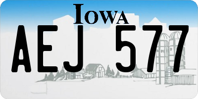 IA license plate AEJ577