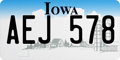 IA license plate AEJ578