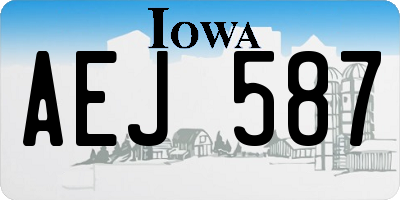 IA license plate AEJ587