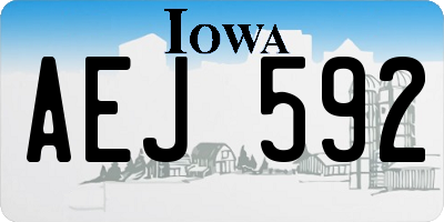 IA license plate AEJ592