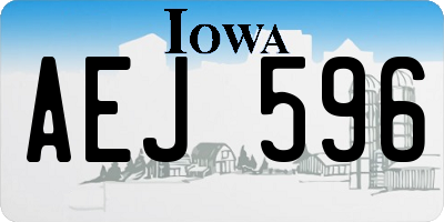IA license plate AEJ596