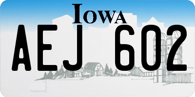 IA license plate AEJ602