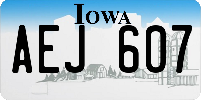 IA license plate AEJ607