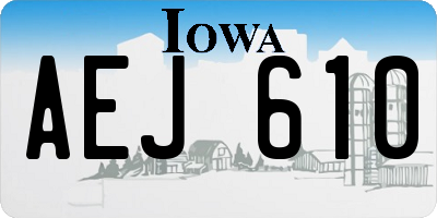 IA license plate AEJ610