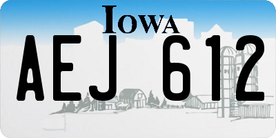 IA license plate AEJ612